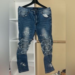 Mens Biker Skinny Jeans